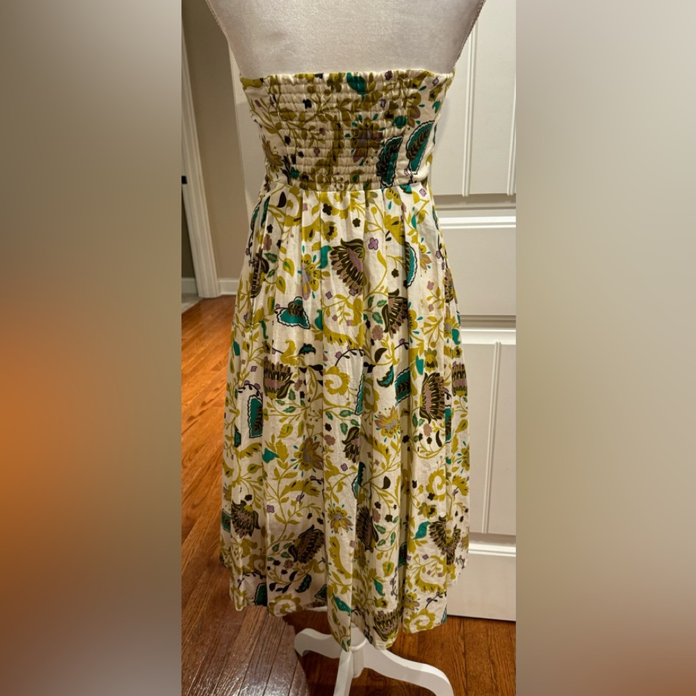 French Connection Cotton Strapless Midi Dress in Paisley Print with Sequin Hem - Picture 5 of 10